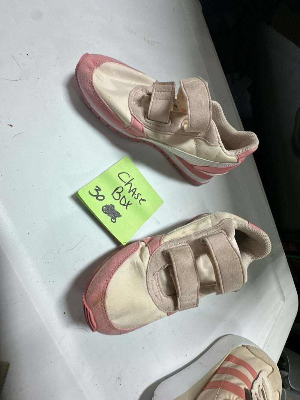 Puma Kids Pink White Hook and Loop Sneakers